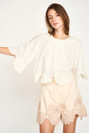 Bari Top in White Lotus Eyelet