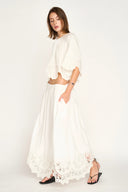 Bari Top in White Lotus Eyelet