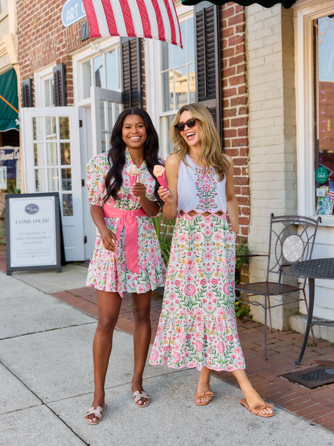 The Monica Dress | Pink Folk Flower