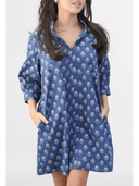 navyBLEU Dress The Campbell Dress in Blue Leaf