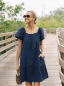 navyBLEU Dress The Molly Dress in Navy Gauze