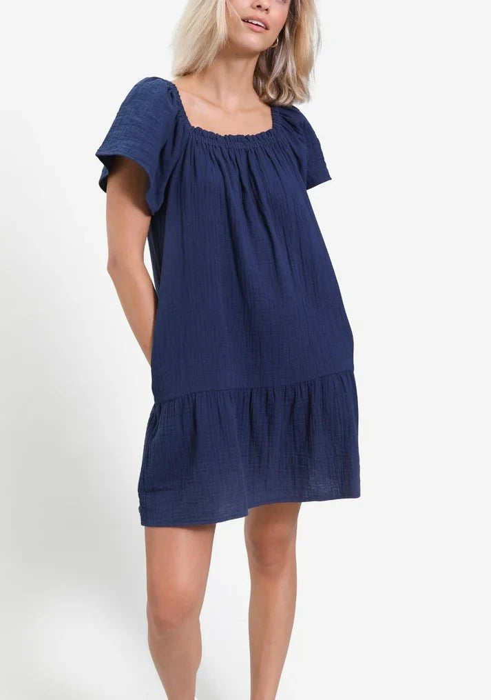 navyBLEU Dress The Molly Dress in Navy Gauze