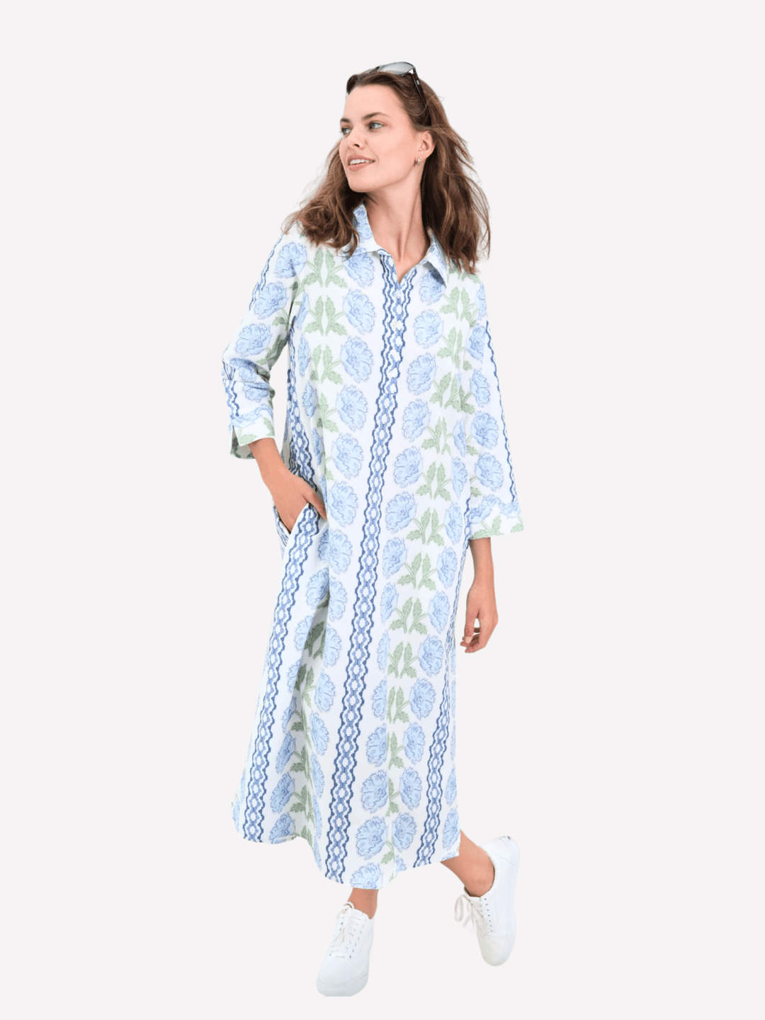 navyBLEU Dress The Sara Dress in Blue Blooms