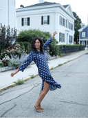 navyBLEU Dress The Sara Dress in Navy Dotsie