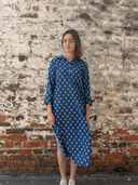 navyBLEU Dress The Sara Dress in Navy Leaf