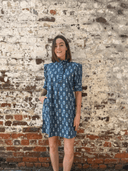 navyBLEU Dress The Westport Dress in Navy Blue Stamp