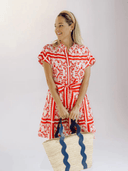 navyBLEU Dress The Winnie Dress in Red Paisley
