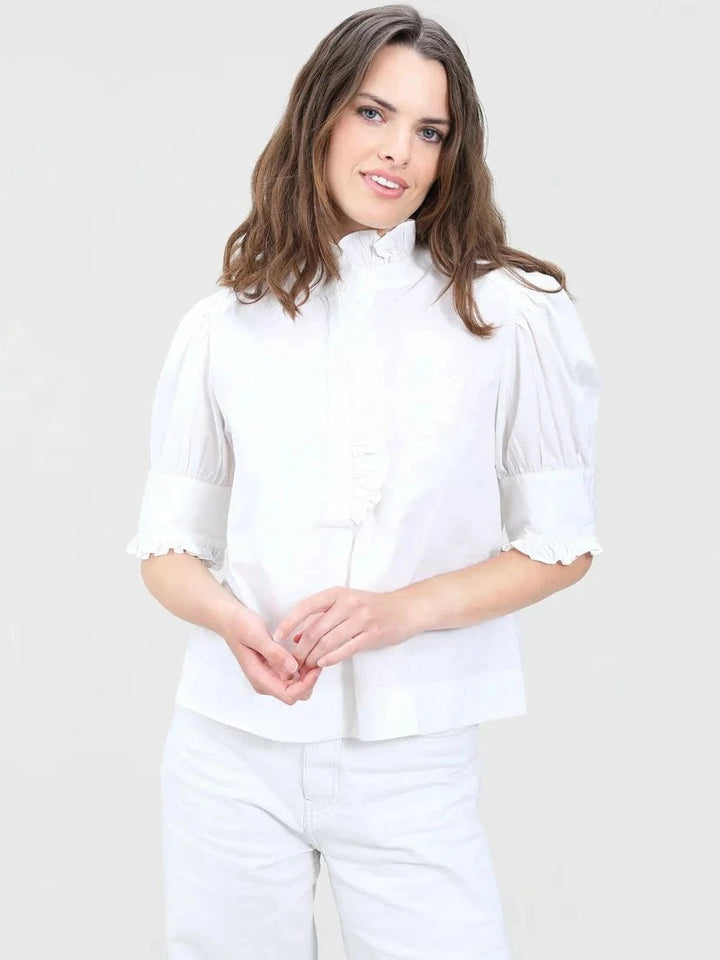 navyBLEU Top Westport Top in White