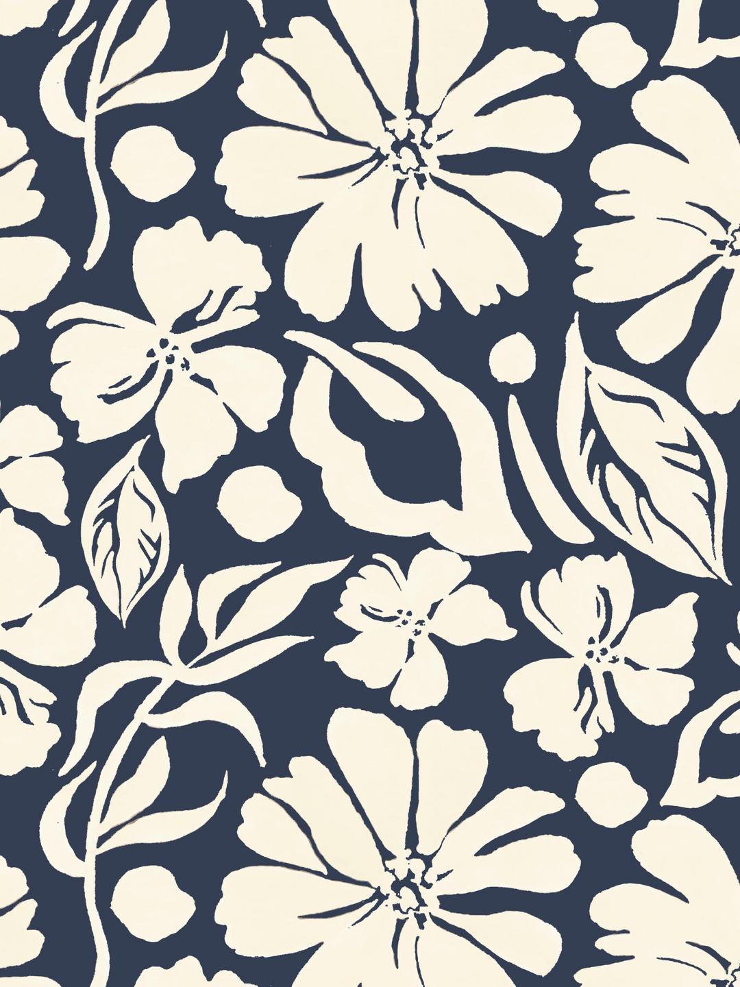 The Lily Top | Navy Flower Power