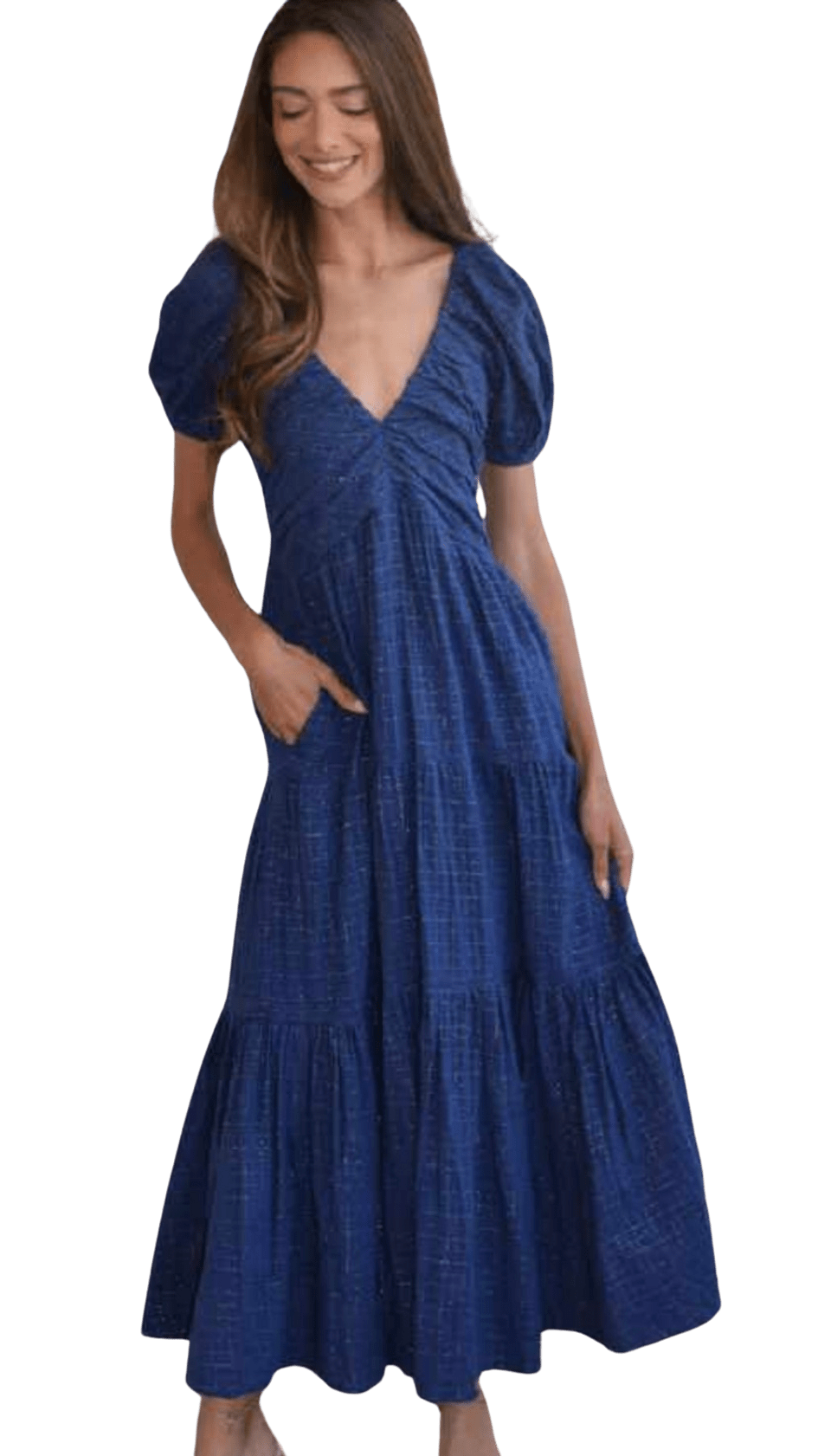 Never A Wallflower Dress Coco Maxi Dress in Blueprint Silver Stripe