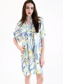 Never A Wallflower Dress High Neck Dress in Aquamarine Watercolor