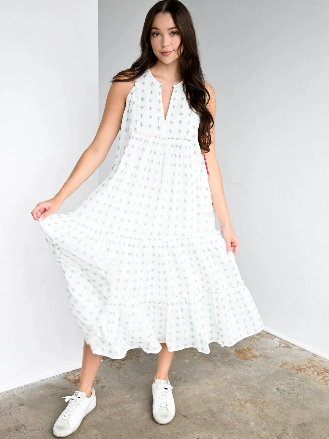 Never A Wallflower Dress Long Tiered Dress Crosshatch