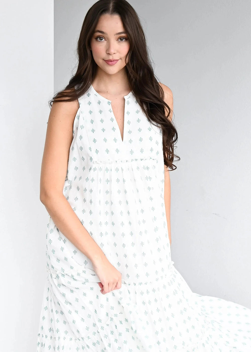 Never A Wallflower Dress Long Tiered Dress Crosshatch
