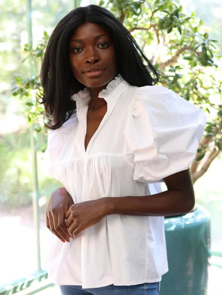 Never A Wallflower Top High Neck Top in White