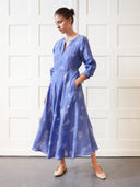 Nimo with Love Dress Azurite Dress in Blue with Village Embroidery