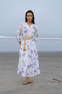 Nimo with Love Dress Azurite Dress in White with Village Embroidery