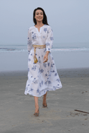 Nimo with Love Dress Azurite Dress in White with Village Embroidery