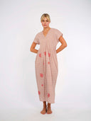 Nimo with Love Dress Sea Cale Dress in Dotty Mustard and Peony Embroidery