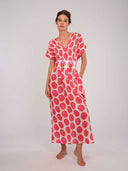 Nimo with Love Dress Sea Cale Dress in Pink and Orange Ikat