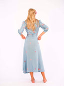Nimo with Love Skirts Chervil Skirt in Ocean and Flower Embroidery