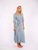 Nimo with Love Skirts Chervil Skirt in Ocean and Flower Embroidery