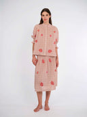 Nimo with Love Skirts Lads Love Skirt in Dotty Mustard and Peony Embroidery