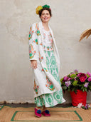 Nimo with Love Skirts Lantana Skirt in White / Green Ornament Embroidery
