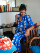 Nimo with Love Top Bergamot Blouse in Blue Shells