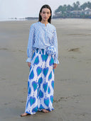 Nimo with Love Top Broom Blouse in White & Blue Stripes