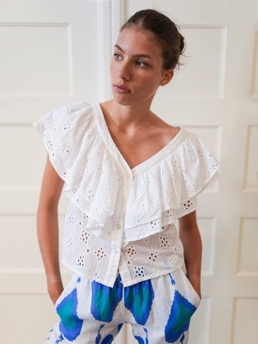 Nimo with Love Top Sweet Pea Blouse in White Lace