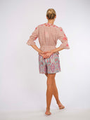 Nimo with Love Top Yerba Buena Blouse in Dotty Mustard and Peony Embroidery
