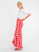 Soapwort Blouse in White w/ Red Shells Embroidery