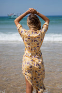 Odile Dress Bianca Wrap Kimono in Yellow Bird