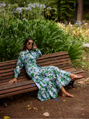 Odile Dress Gabriela Military Dress in Blue Hearts