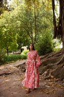 Odile Dress Simona Cross-Chest Dress in Pink Flowers