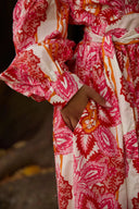 Odile Dress Simona Cross-Chest Dress in Pink Flowers