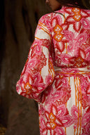 Odile Dress Simona Cross-Chest Dress in Pink Flowers