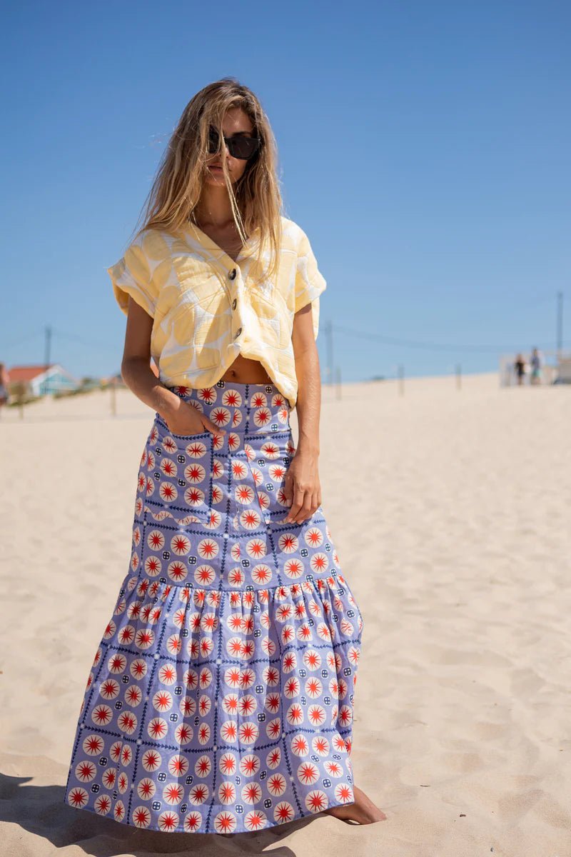 Odile Skirts Melody Ruffle Skirt in Poppy Sun