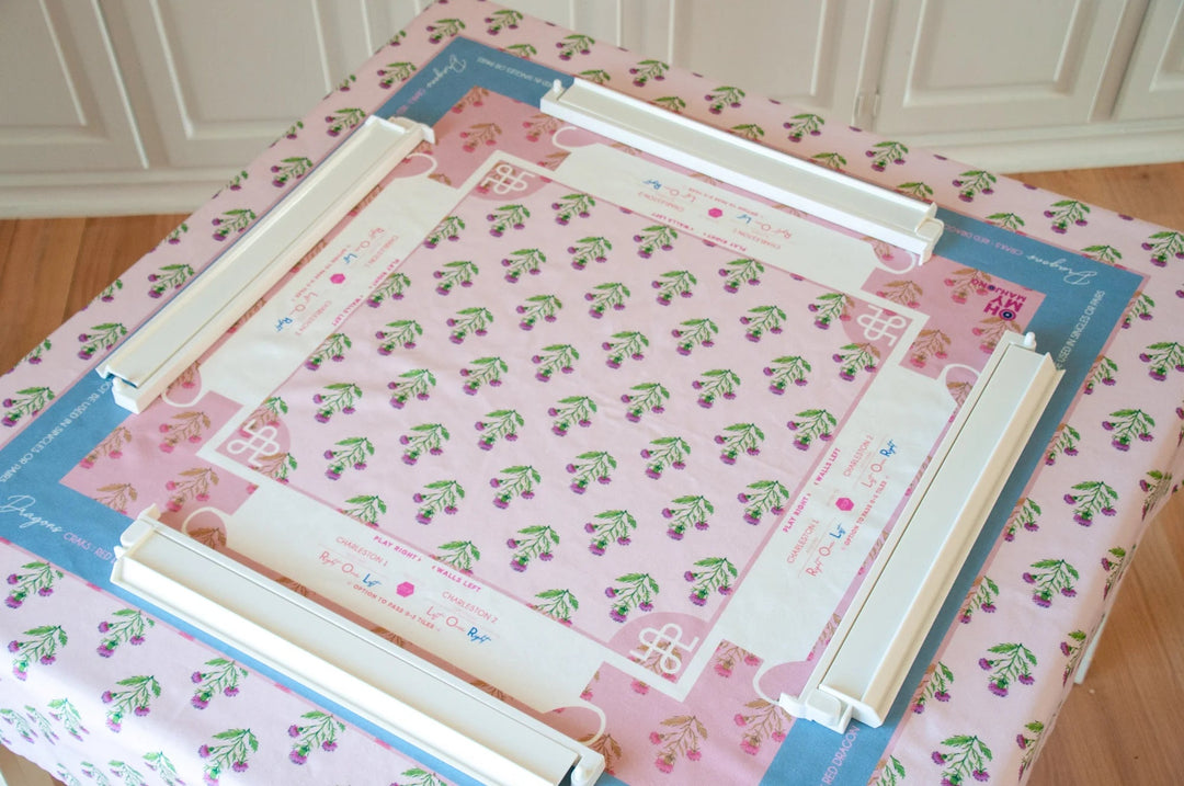 Oh My Mahjong Mahjong Tablecloth Purple Thistle Instructional Mahjong Tablecloth