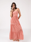Olive Workshop | The Label Dress The Mallorca Maxi | Coral Stripe