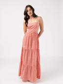 Olive Workshop | The Label Dress The Mallorca Maxi | Coral Stripe