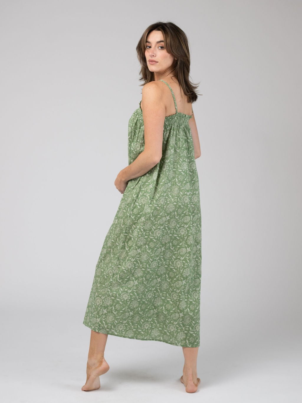 Olive Workshop | The Label Dress The Montauk Maxi | Green Garden