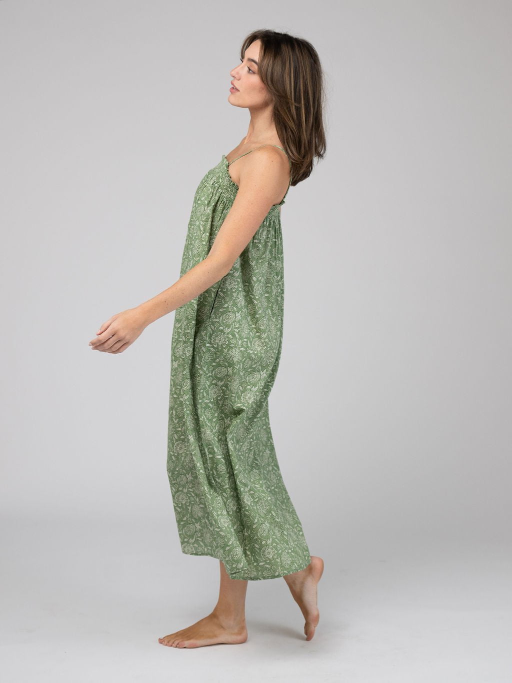 Olive Workshop | The Label Dress The Montauk Maxi | Green Garden