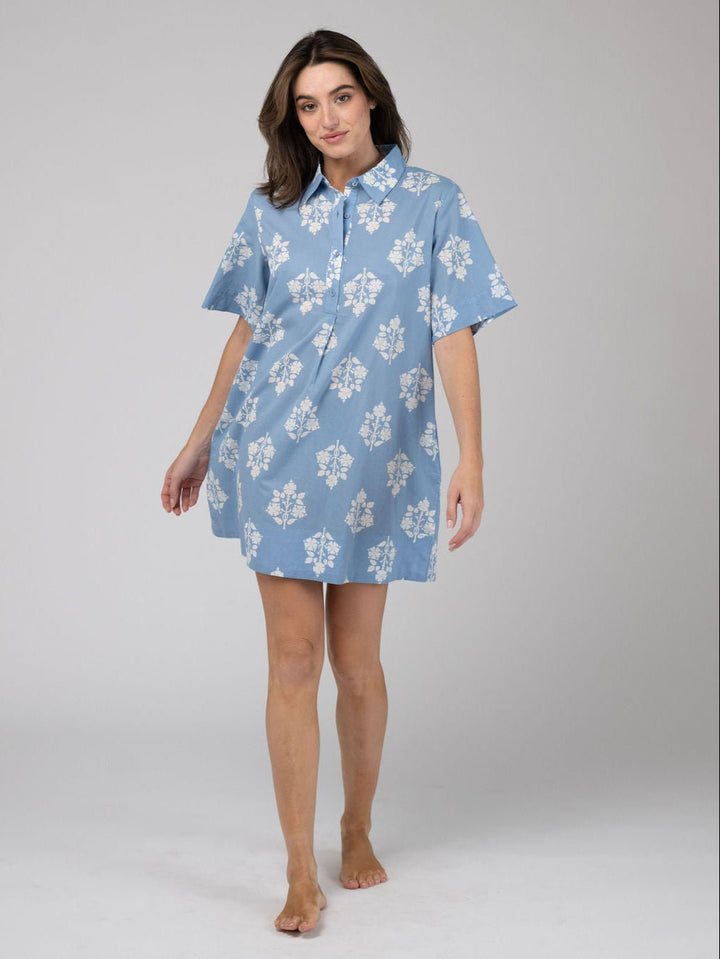 Olive Workshop | The Label Dress The Sconset Shirt Dress | Blue Marigold