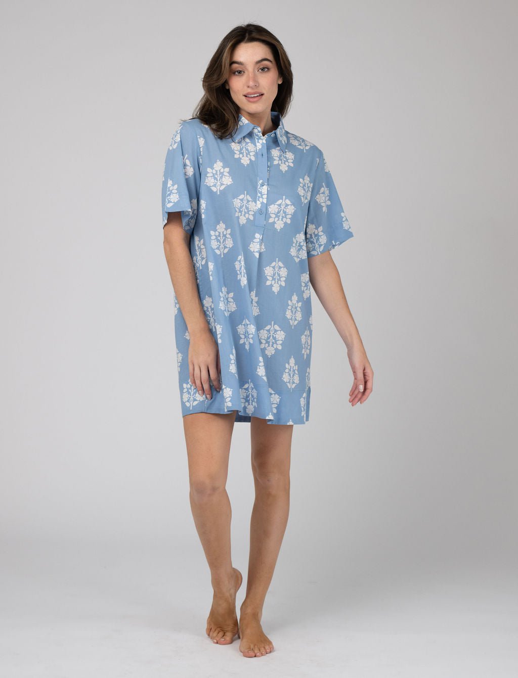 Olive Workshop | The Label Dress The Sconset Shirt Dress | Blue Marigold