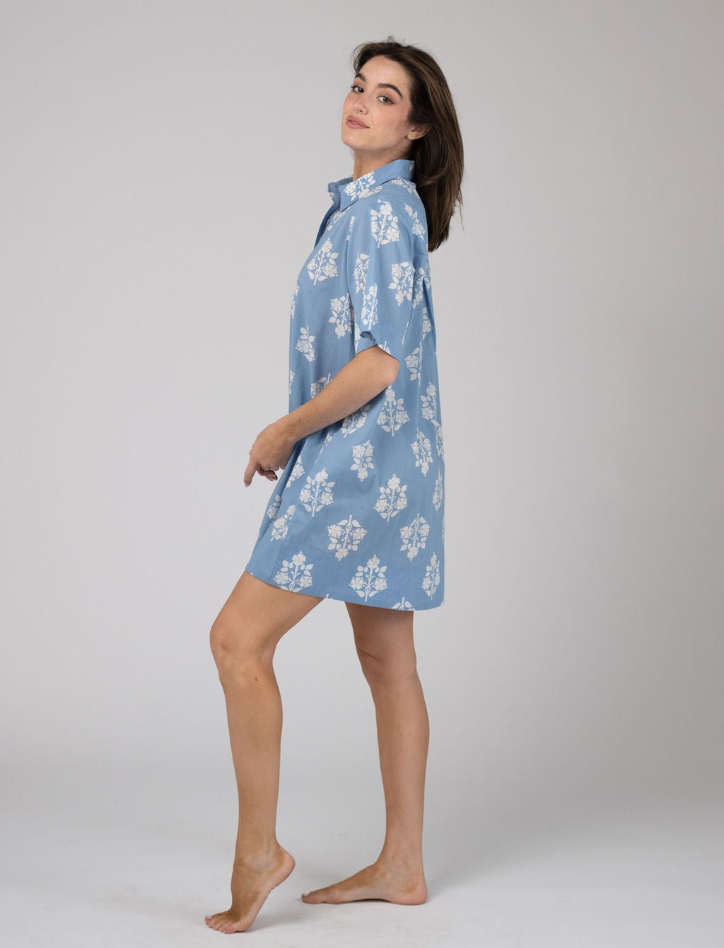 Olive Workshop | The Label Dress The Sconset Shirt Dress | Blue Marigold