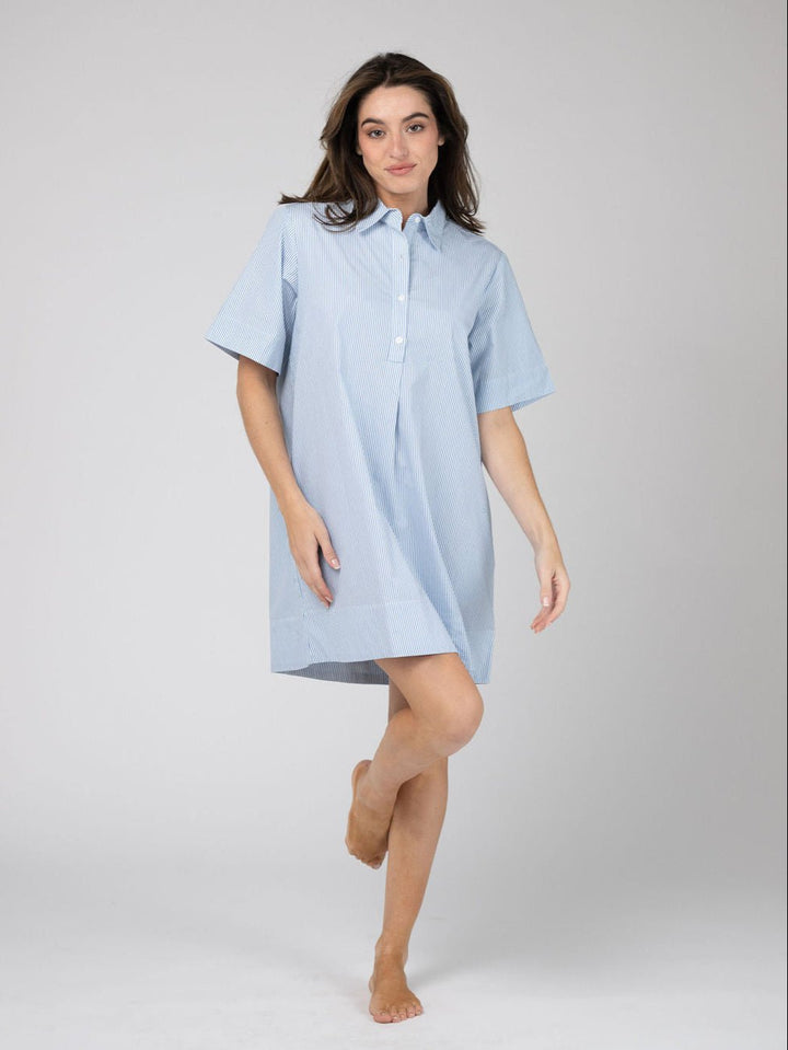 Olive Workshop | The Label Dress The Sconset Shirt Dress | Blue Stripe