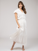 SAMPLE | The Flutter Top | White Seersucker | Small