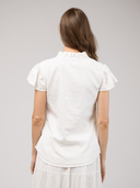 SAMPLE | The Flutter Top | White Seersucker | Small