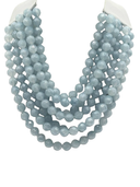 Sabina Multi Strand Faceted Resin Ice Blue Necklace